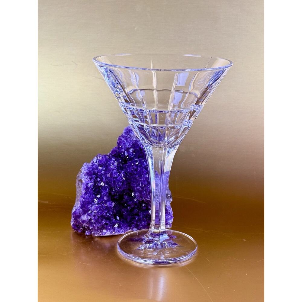Rare Solo Bohemia Crystal Dover Martini Glass 24% Lead Crystal Heavy Wine